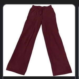 Maroon Wide-Leg Pants